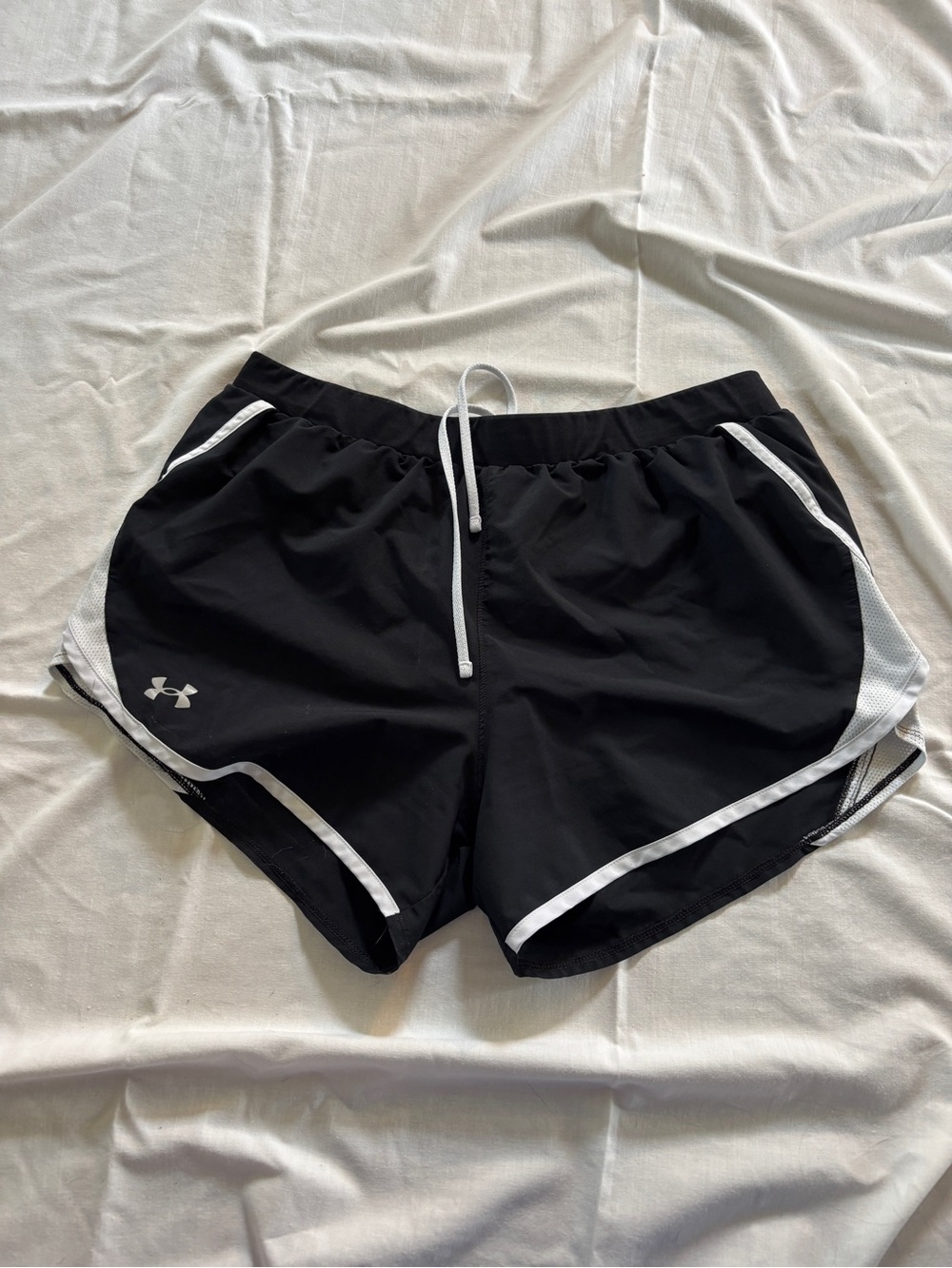Under Armour Black Athletic Shorts with White Trim
